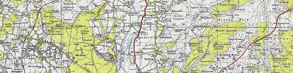Old map of Ibsley in 1940