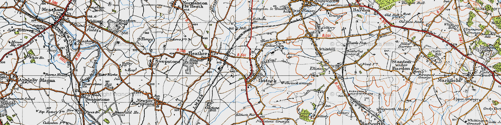 Old map of Ibstock in 1946