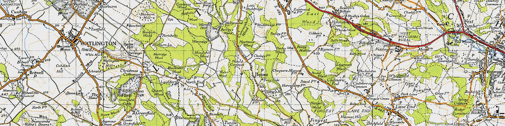 Old map of Ibstone Common in 1947