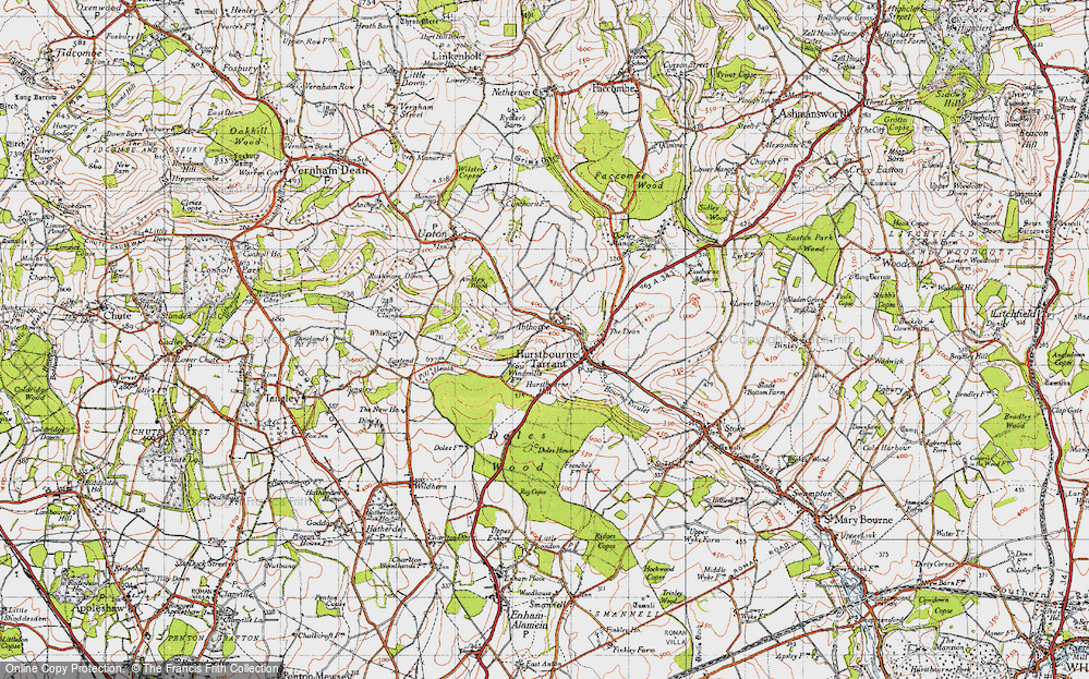 Old Map of Historic Map covering Blagden Copse in 1945