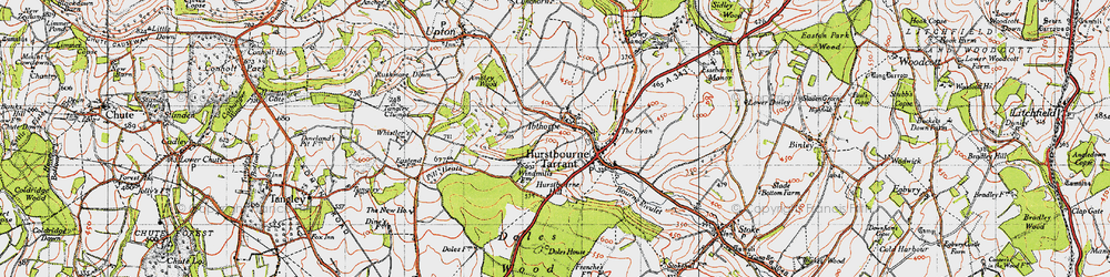 Old map of Windmills in 1945