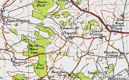 Old map of Ibworth in 1945