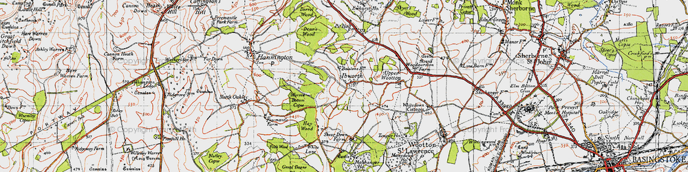 Old map of Ibworth in 1945