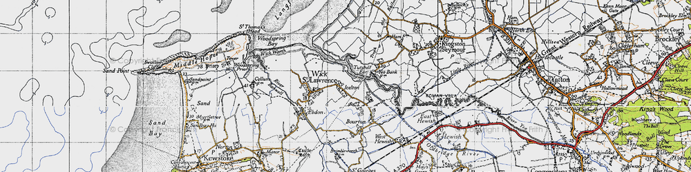 Old map of Icelton in 1946