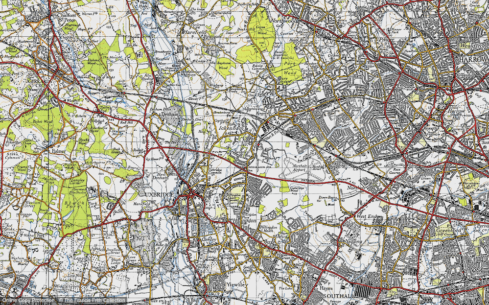 Old Map of Ickenham, 1945 in 1945