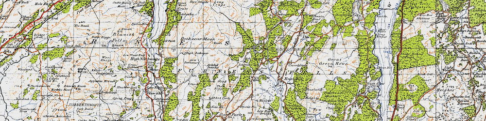 Old map of Ash Slack in 1947