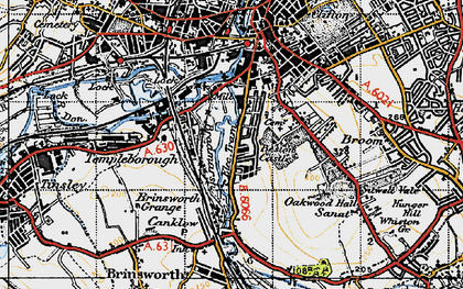 Old map of Ickles in 1947