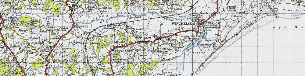 Old map of Icklesham in 1940