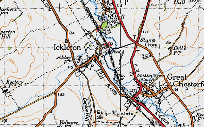 Old map of Ickleton in 1946