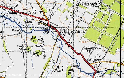 Old map of Icklingham in 1946