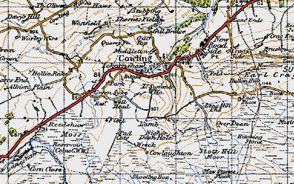 Old map of Ickornshaw in 1947