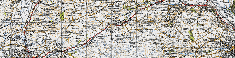 Old map of Ickornshaw in 1947