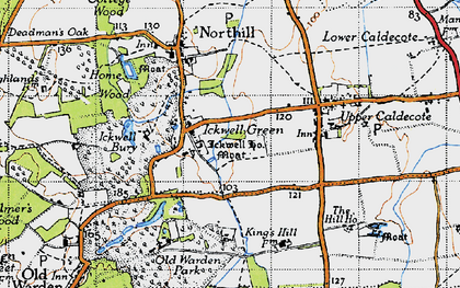Old map of Ickwell in 1946