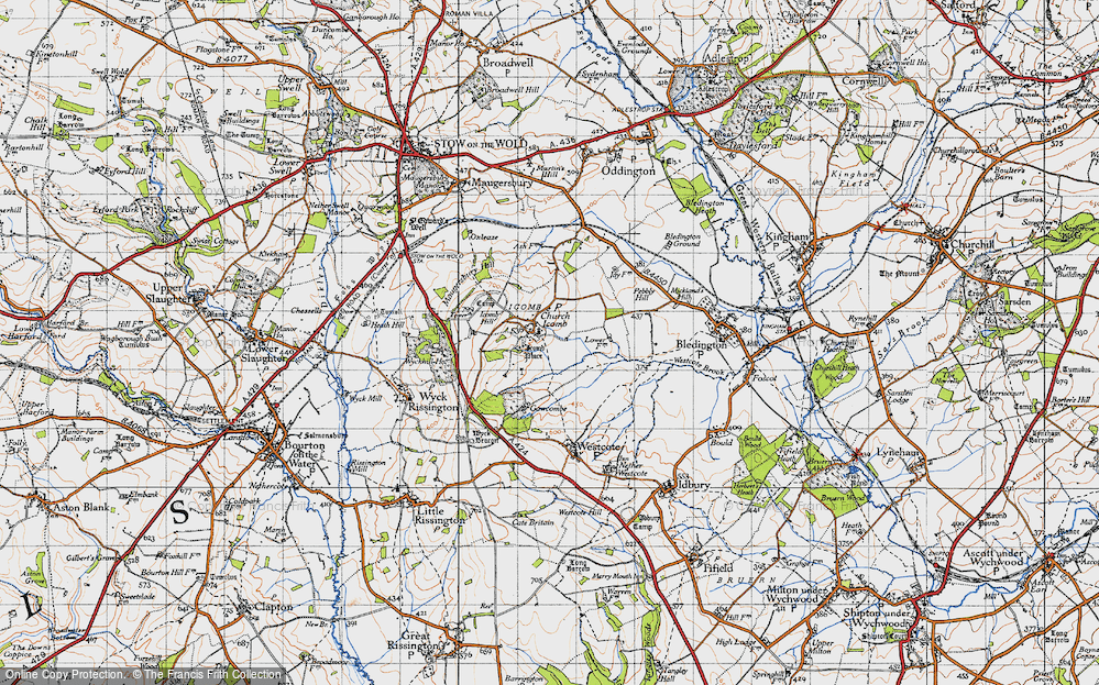 Old Map of Historic Map covering Icomb Place in 1946