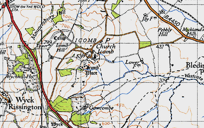 Old map of Icomb in 1946