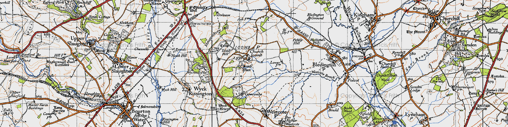 Old map of Icomb in 1946