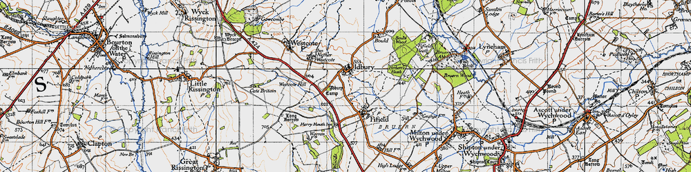 Old map of Idbury in 1946