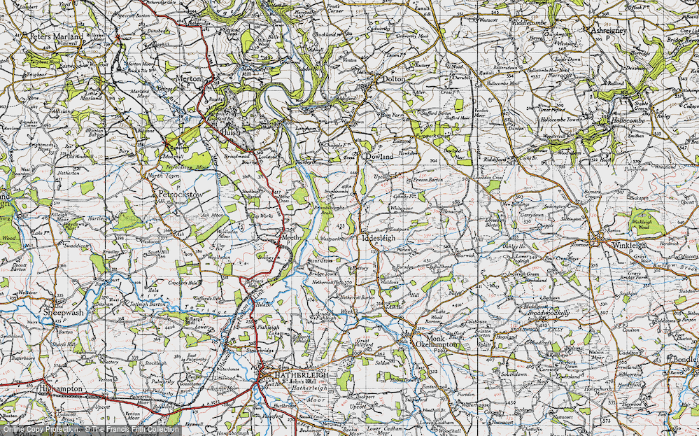 Old Map of Iddesleigh, 1946 in 1946