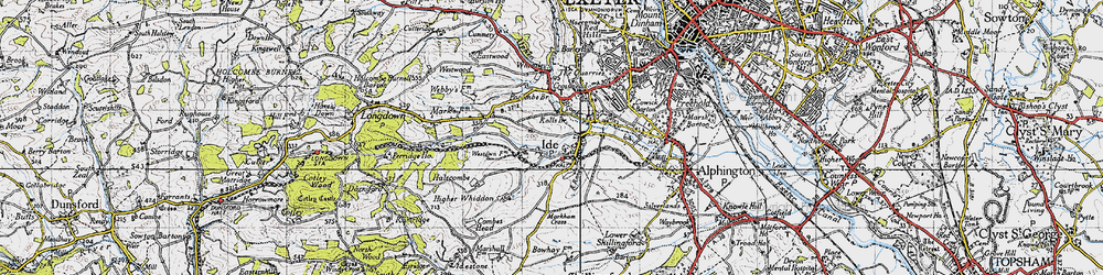 Old map of Ide in 1946