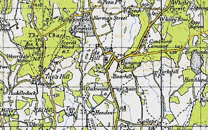 Old map of Ide Hill in 1946