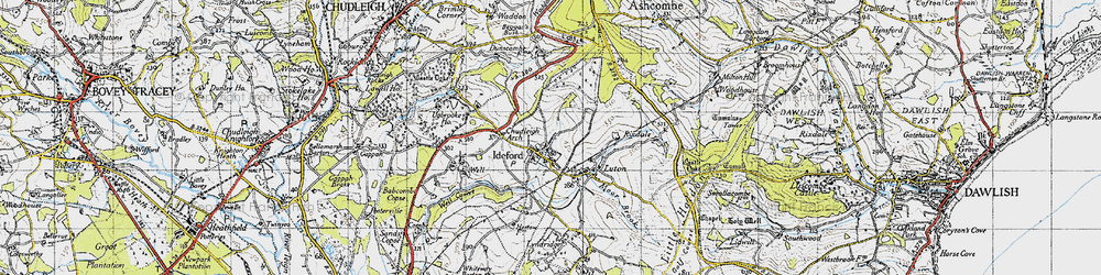 Old map of Ideford in 1946