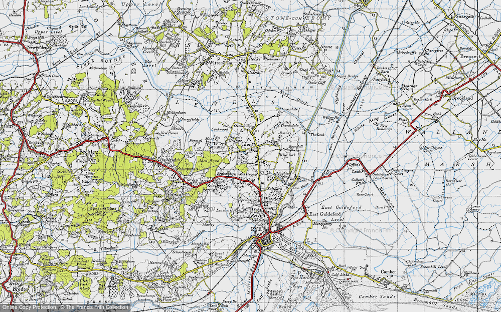 Old Map of Historic Map covering Baron's Grange in 1940