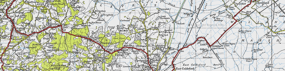 Old map of Iden in 1940