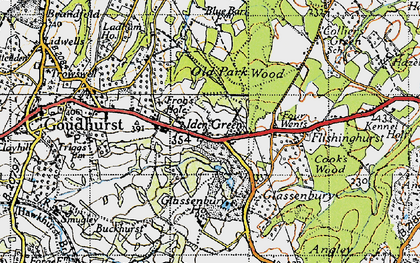 Old map of Iden Green in 1940