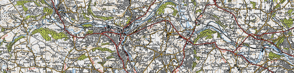 Old map of Idle Moor in 1947