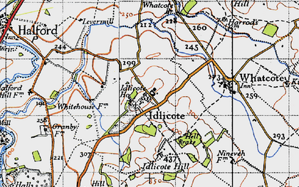 Old map of Idlicote in 1946