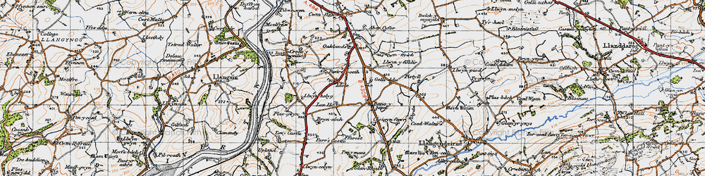 Old map of Idole in 1946