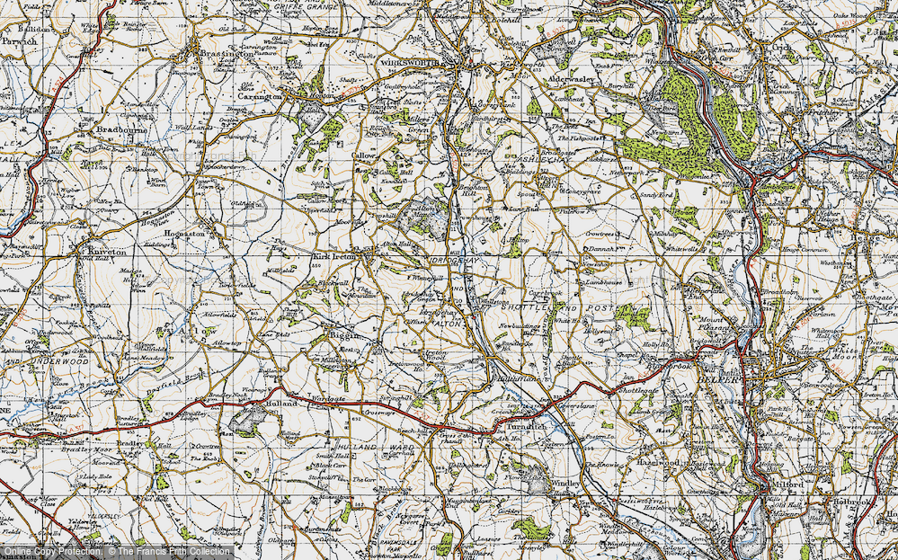 Old Map of Historic Map covering Winneyhill in 1946
