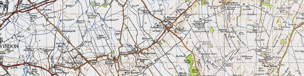 Old map of Idstone in 1947