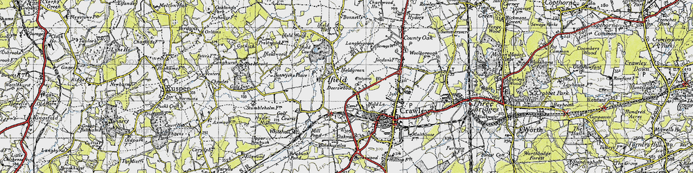 Old map of Ifield in 1940