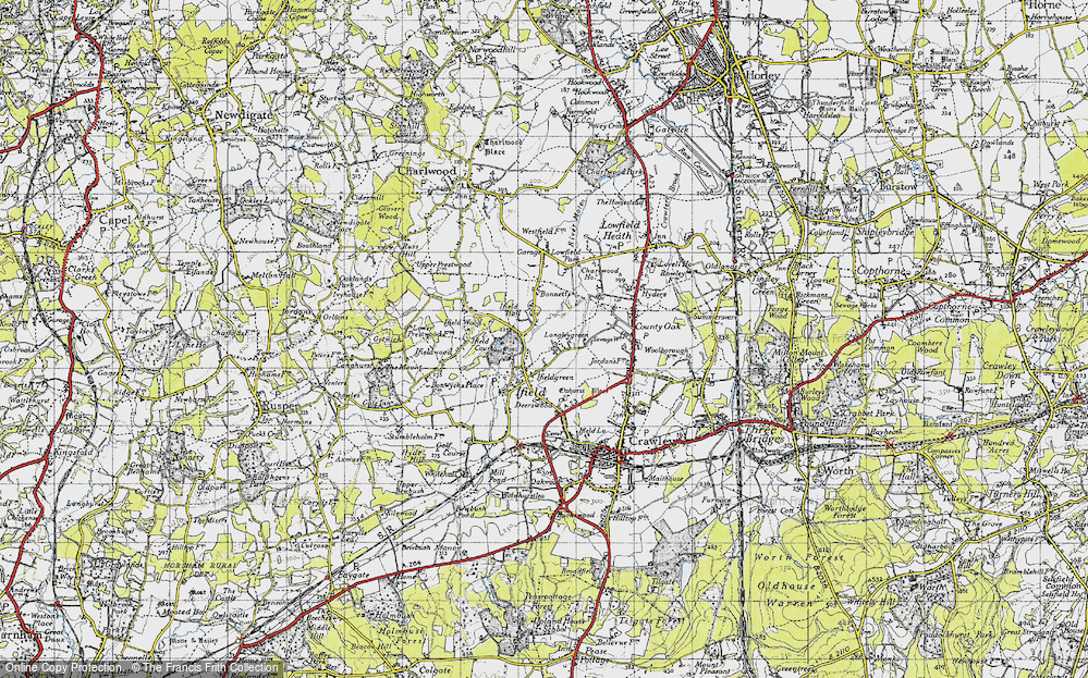 Old Map of Ifield Green, 1940 in 1940