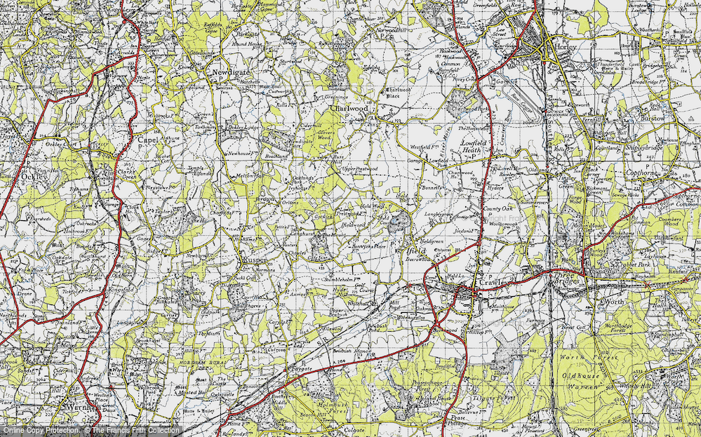 Old Map of Historic Map covering Bonwycks Place in 1940