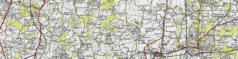 Old map of Ifieldwood in 1940