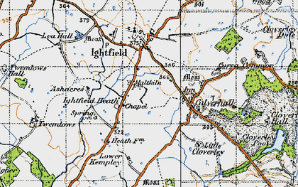 Old map of Ightfield Heath in 1947