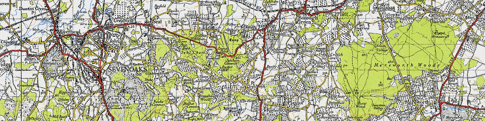 Old map of Ightham Common in 1946