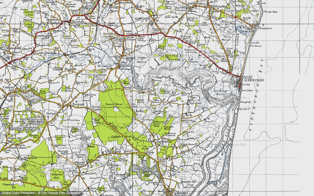 Old Map of Iken, 1946 in 1946