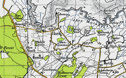 Old map of Iken in 1946