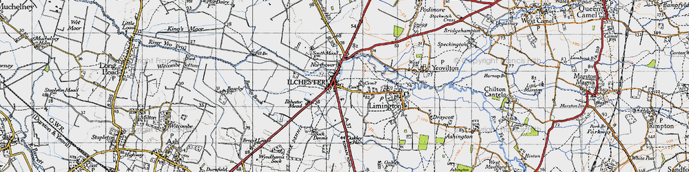 Old map of Ilchester in 1945