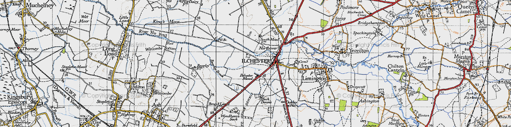 Old map of Ilchester Mead in 1945
