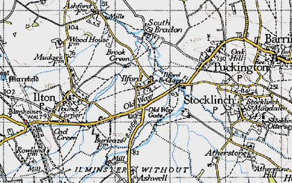 Old map of Brook Green in 1945