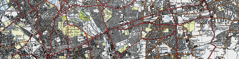Old map of Ilford in 1946