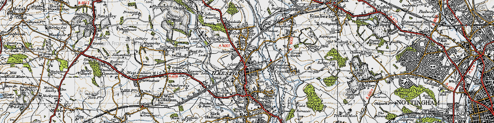 Old map of Ilkeston in 1946
