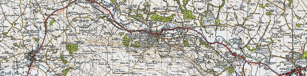 Old map of Ilkley in 1947