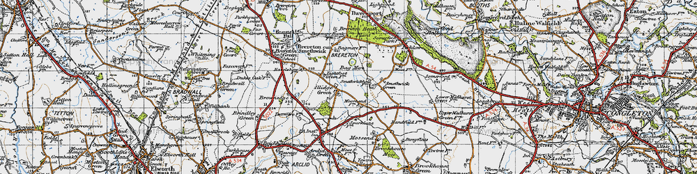 Old map of Bag Mere in 1947