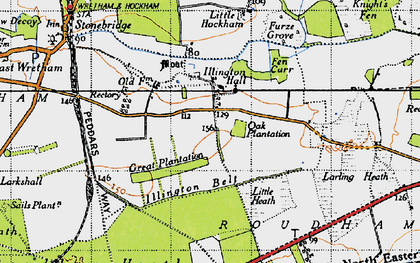Old map of Illington in 1946
