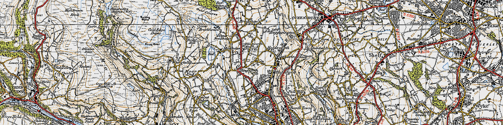 Old map of Illingworth in 1947